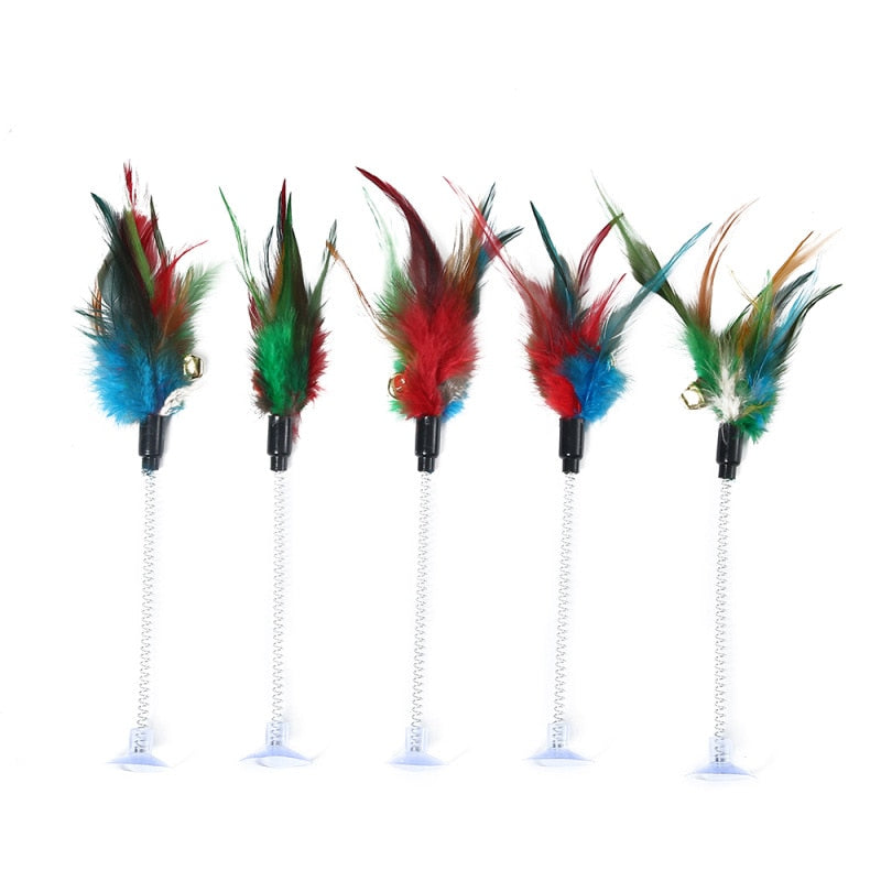 Stick Feather Rod Mouse Toy